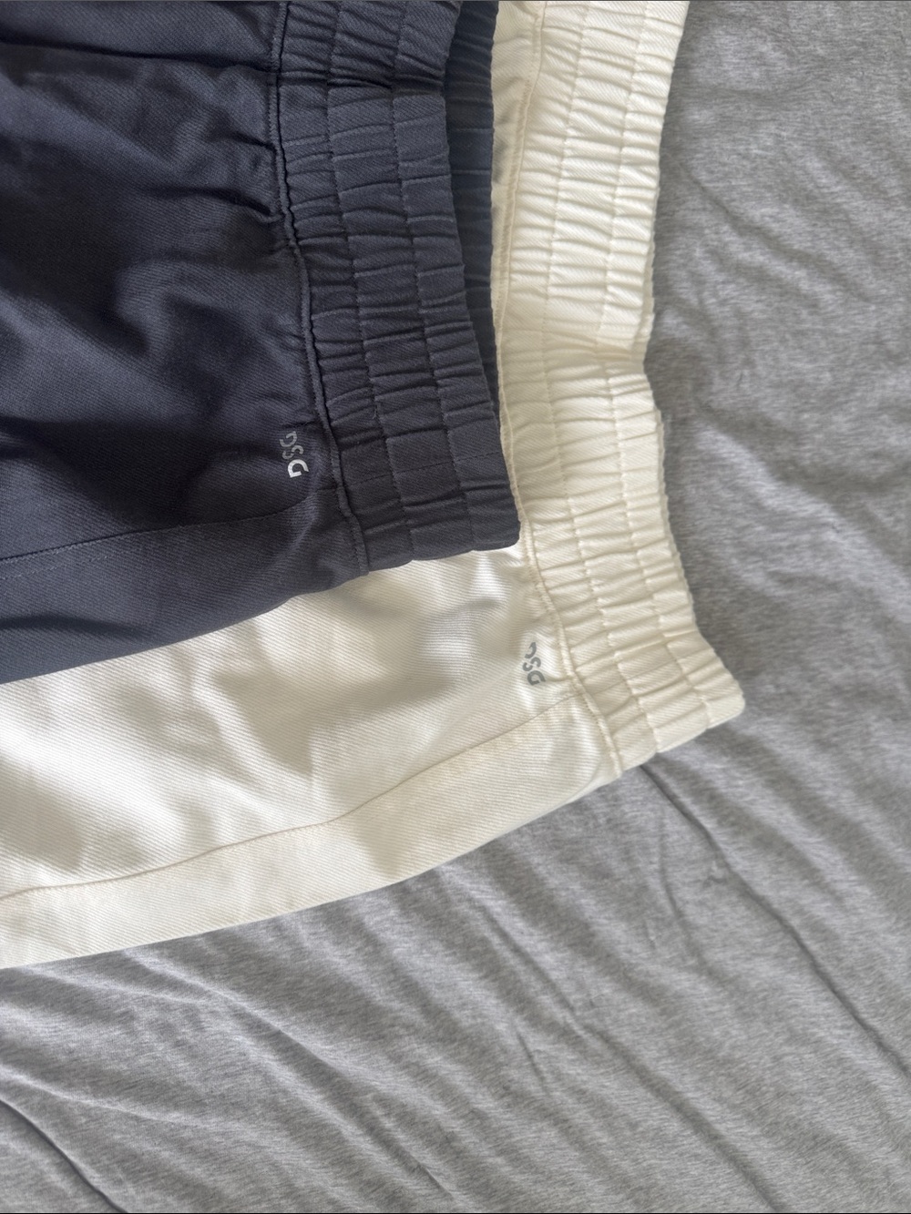 DSG Cropped Elastic Waist Pants in Navy & Cream